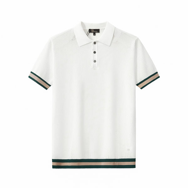 Polo de malla EdgeTrim - BLANCO