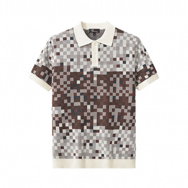 Polo Pixel Fade - BLANCO