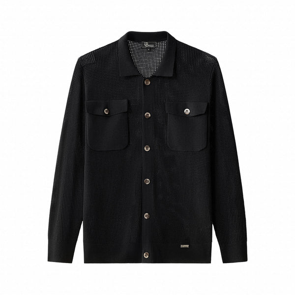 PSS622-Ventura Mesh LS Shirt-BLACK