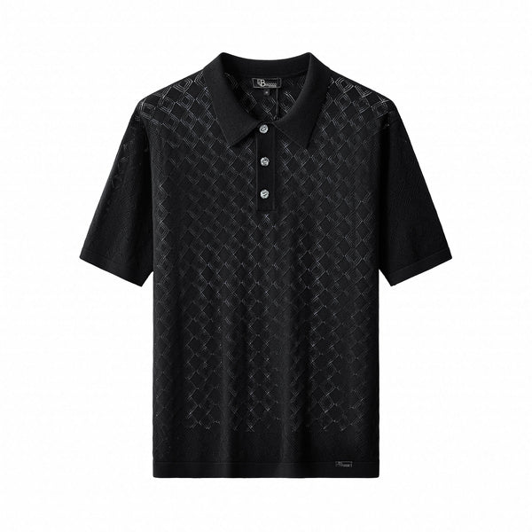 PSS628-Monarch Knit Polo-BLACK