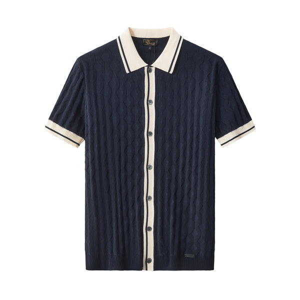 PSS630-Verona Knit SS Shirt-NAVY