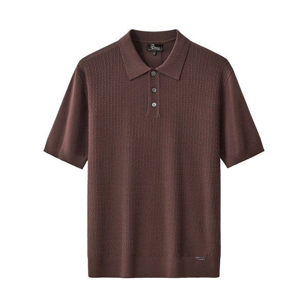 PSS632-Milano Texture Polo-BROWN