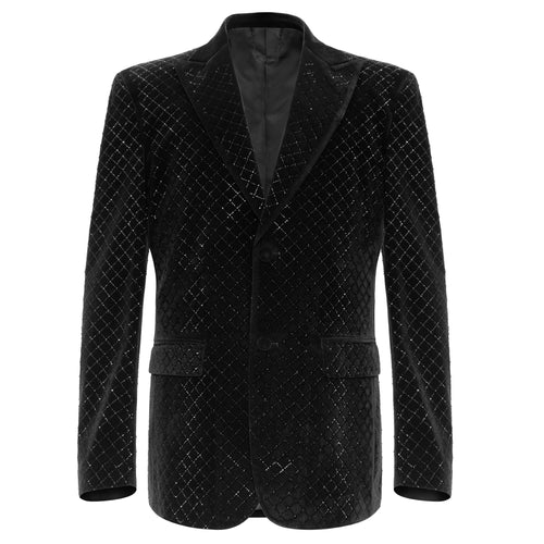 Blazer de traje opulento - NEGRO/NEGRO – view 3