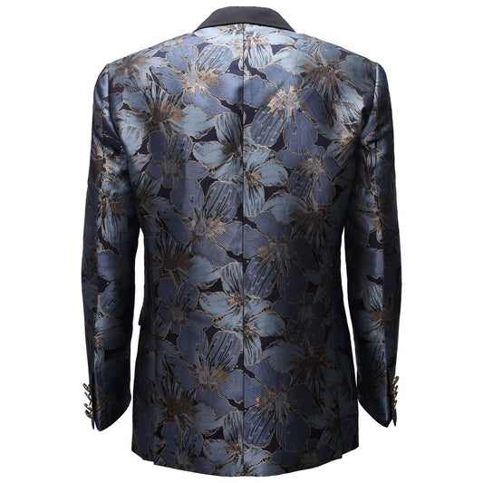 Midnight Bloom Jacquard Blazer BLUE/GOLD