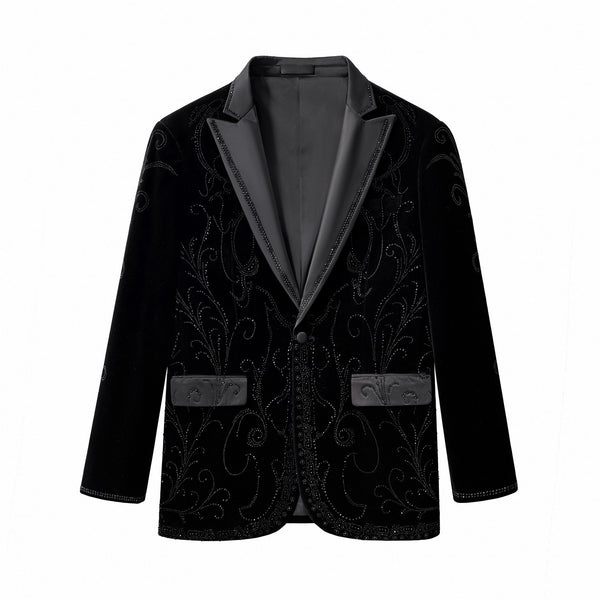 Blazer de terciopelo Valent Noir - NEGRO