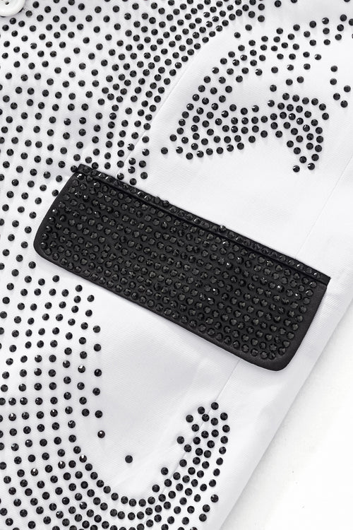 SB471-1-Regal Cascades Embellished Velvet Blazer-WHITE/BLACK – view 4