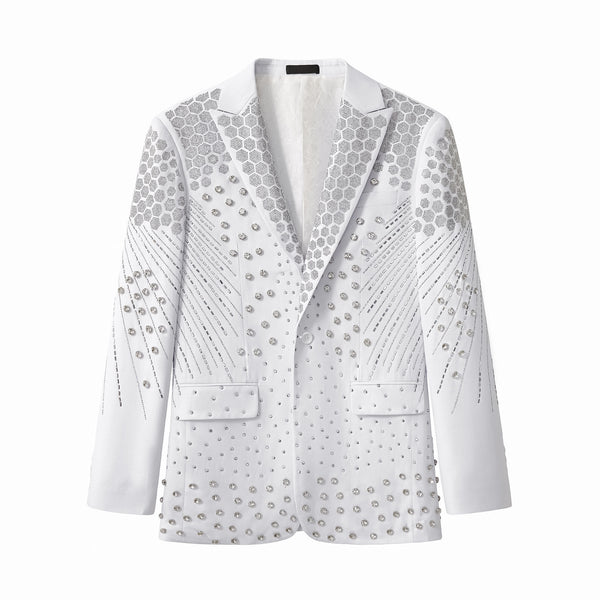 SB475-Radiant Hex Crystal Blazer-WHTSL
