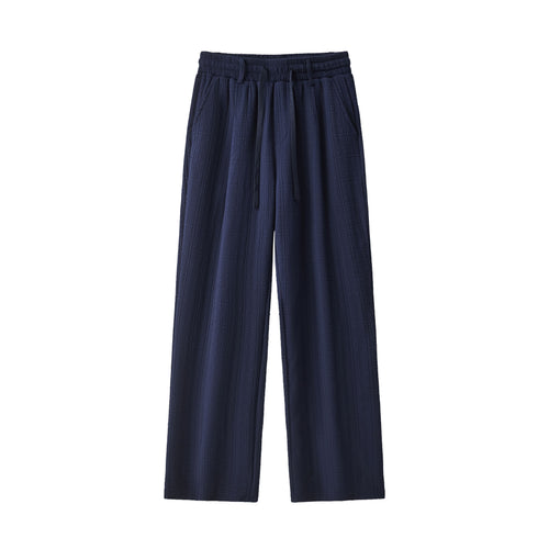 SET811-Loft Set – Textured Short Sleeve Shirt & Pant-NAVY – view 3