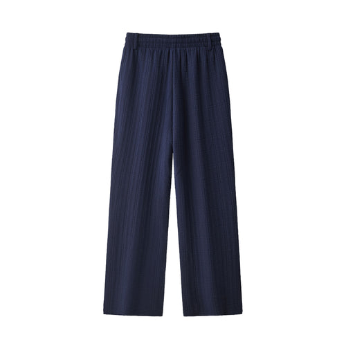 SET811-Loft Set – Textured Short Sleeve Shirt & Pant-NAVY – view 5