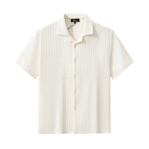 SET811 - Loft Set – Textured Short Sleeve Shirt & Pant-TAUPE – view 2