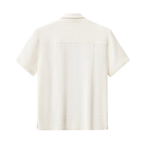SET811 - Loft Set – Textured Short Sleeve Shirt & Pant-TAUPE – view 3