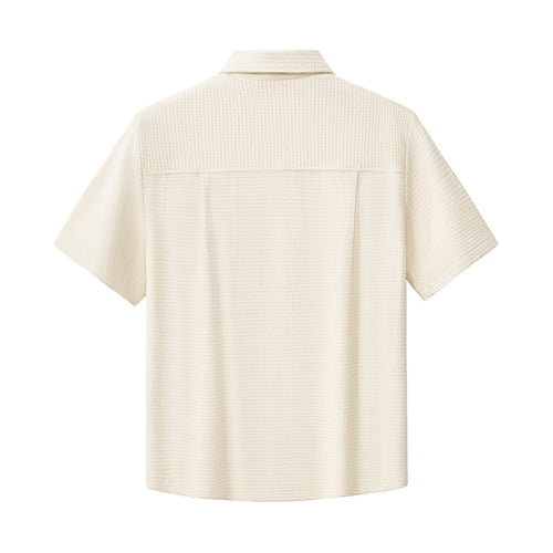 Conjunto Vista: Camisa y pantalón con textura de gofre - Gris topo – view 3