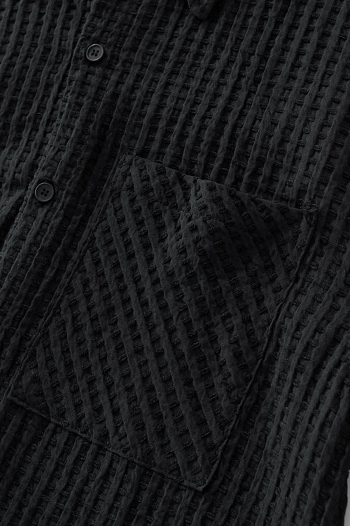 Conjunto Drift: Camisa y pantalón corto con textura de gofre - NEGRO – view 6