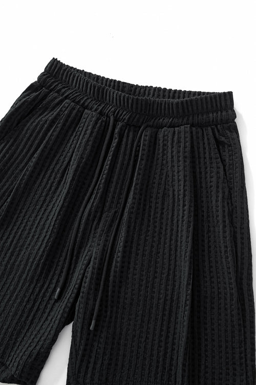 Conjunto Drift: Camisa y pantalón corto con textura de gofre - NEGRO – view 7