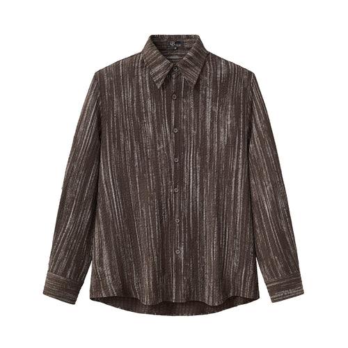SET815 - Canyon Set – Printed LS Shirt & Pleated pant-BROWN – view 2