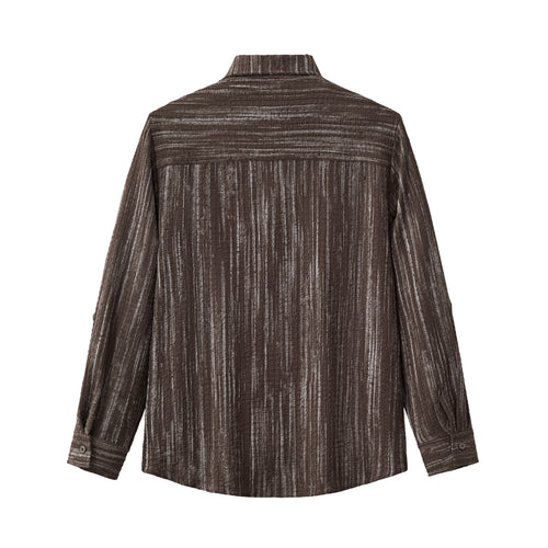 SET815 - Canyon Set – Printed LS Shirt & Pleated pant-BROWN – view 3