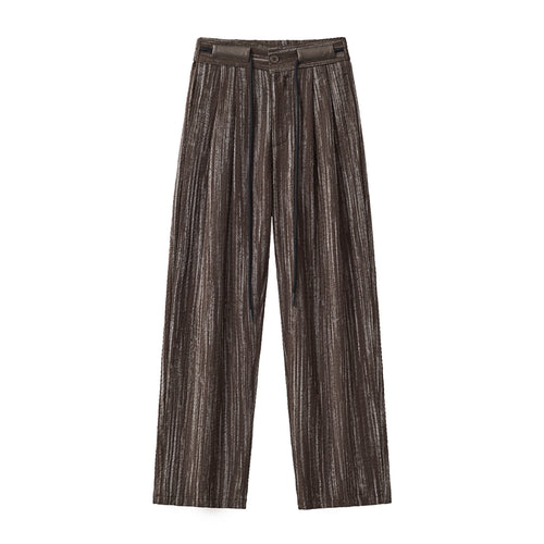 SET815 - Canyon Set – Printed LS Shirt & Pleated pant-BROWN – view 4