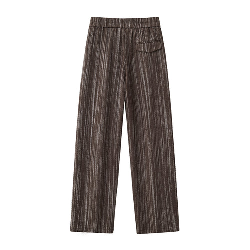 SET815 - Canyon Set – Printed LS Shirt & Pleated pant-BROWN – view 5
