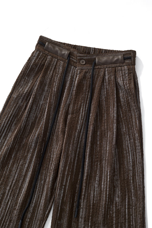 SET815 - Canyon Set – Printed LS Shirt & Pleated pant-BROWN – view 6