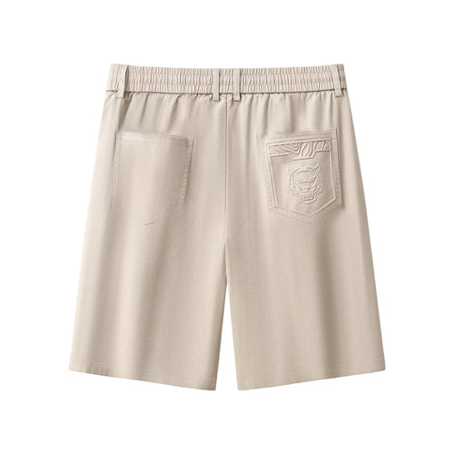 SRT321-Apex Drawstring Stretch Shorts-BEIGE – view 1