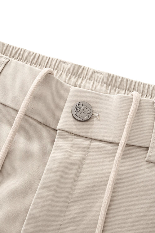 SRT321-Apex Drawstring Stretch Shorts-BEIGE – view 2