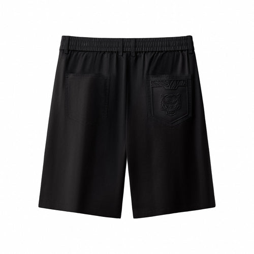 SRT321-Apex Drawstring Stretch Shorts-BLACK – view 1