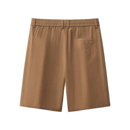 SRT321-Apex Drawstring Stretch Shorts-KHAKI – view 1