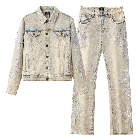 Sanctum Cross Denim Jacket + Pants SET – Century Penthouse - TAN