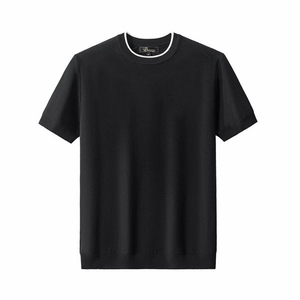 Camiseta de punto Textura - NEGRA