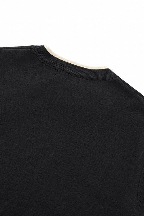 TS65-Monaco Trim Knit Tee-BLACK – view 4