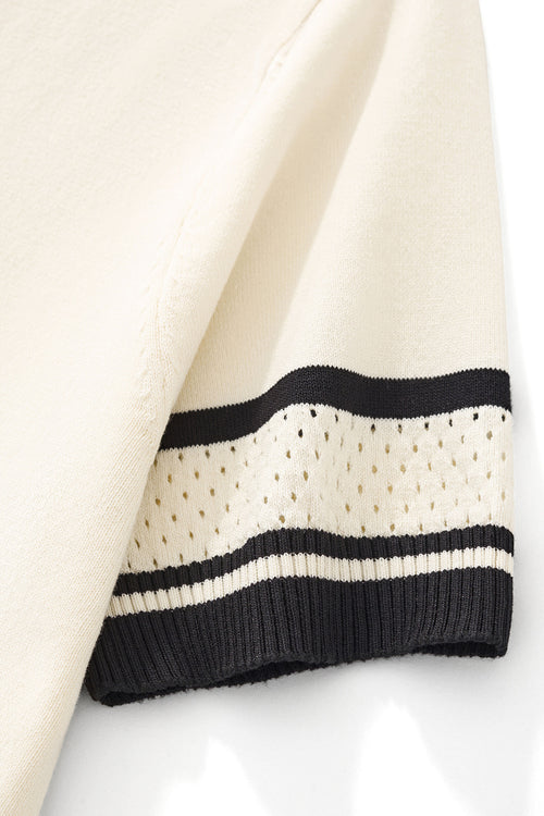 TS65-Monaco Trim Knit Tee-WHITE – view 5