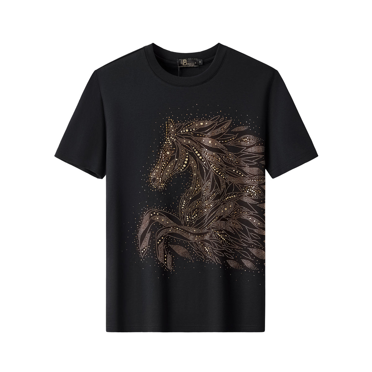 TSR616-Sovereign Stallion Crystal Tee-BLACK/GOLD – BAROCCO wholesale shirts