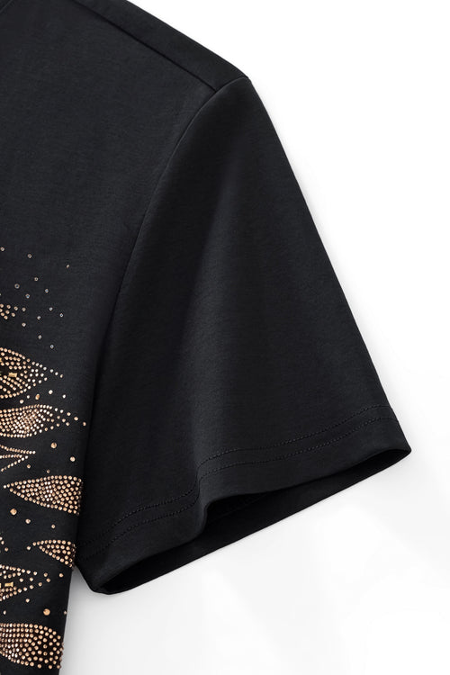 TSR616-Sovereign Stallion Crystal Tee-BLACK/GOLD – view 3