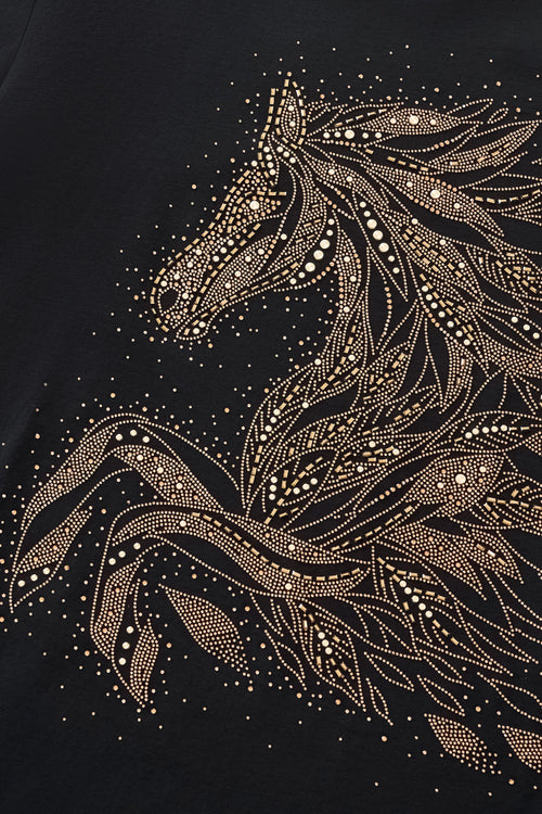 TSR616-Sovereign Stallion Crystal Tee-BLACK/GOLD – view 5