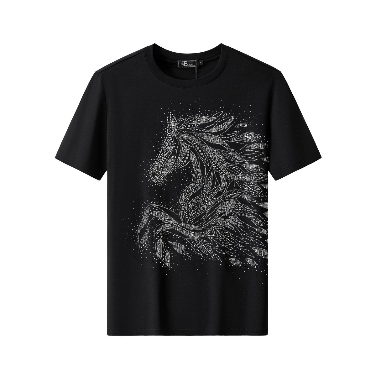 TSR616-Sovereign Stallion Crystal Tee-BLACK/SILVER – BAROCCO wholesale shirts