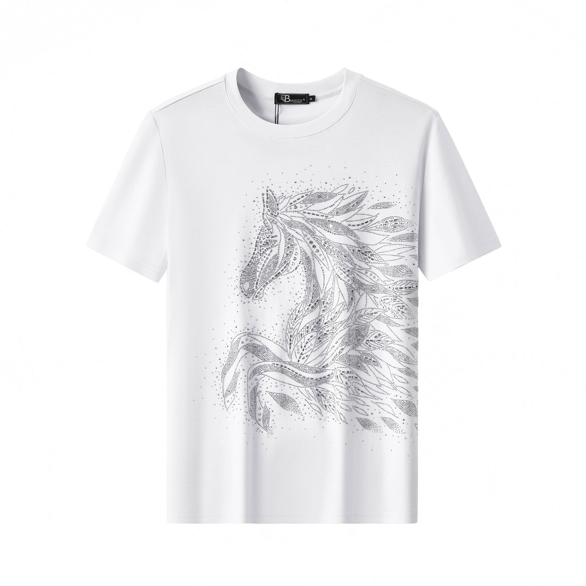 TSR616-Sovereign Stallion Crystal Tee-WHITE/SILVER – BAROCCO wholesale shirts