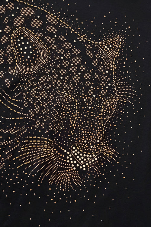 TSR617-Nocturne Panther Crystal Tee-BLACK/GOLD – view 4