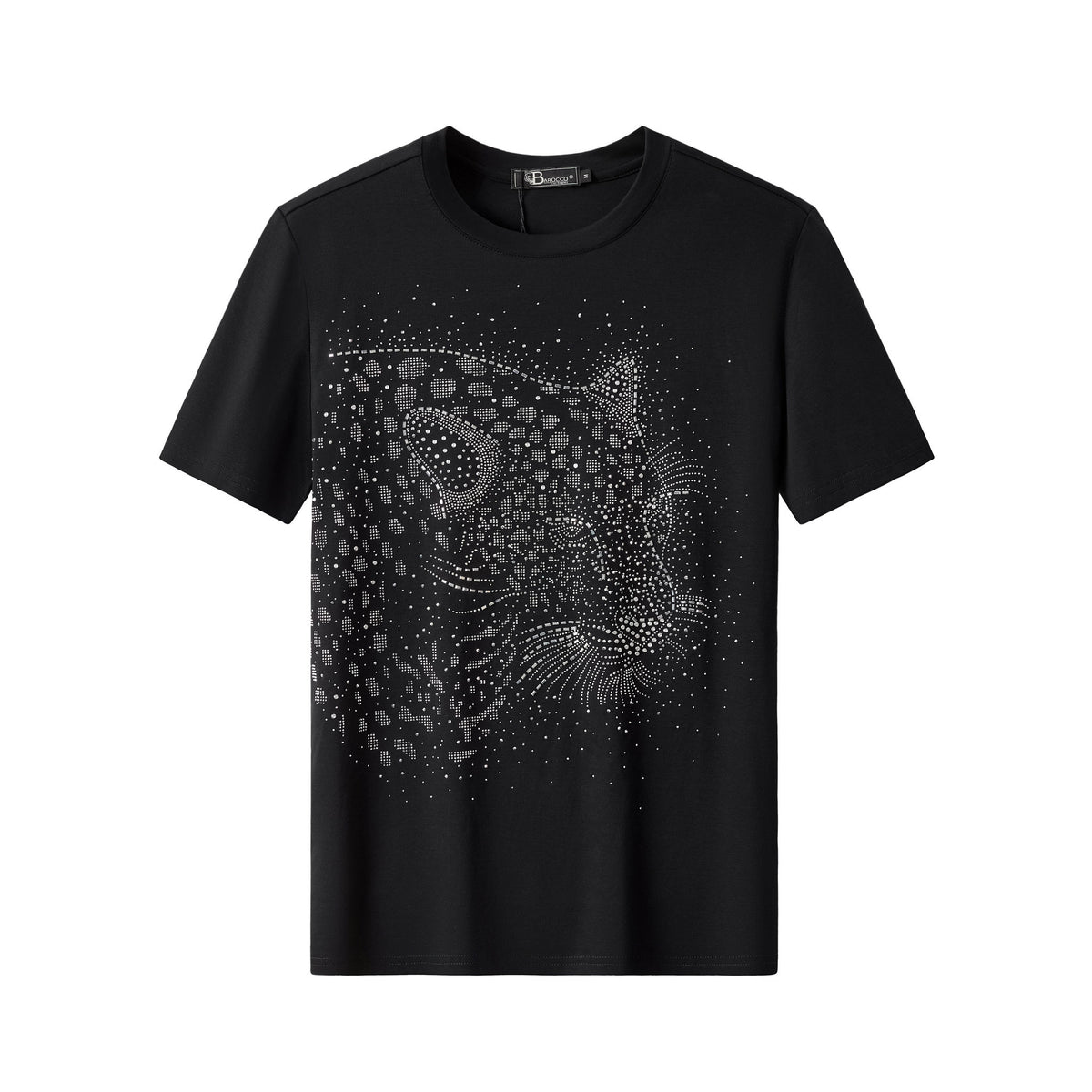 TSR617-Nocturne Panther Crystal Tee-BLACK/SILVER – BAROCCO wholesale shirts