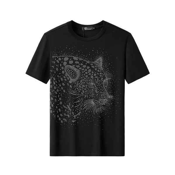 TSR617-Nocturne Panther Crystal Tee-BLACK/SILVER