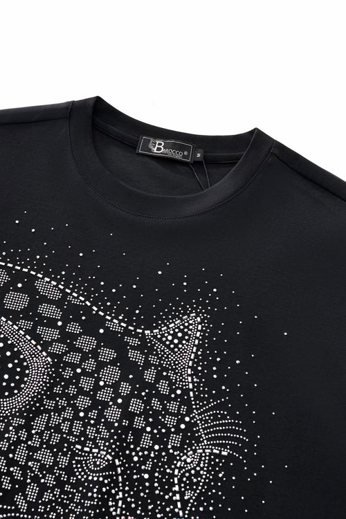 TSR617-Nocturne Panther Crystal Tee-BLACK/SILVER – view 2
