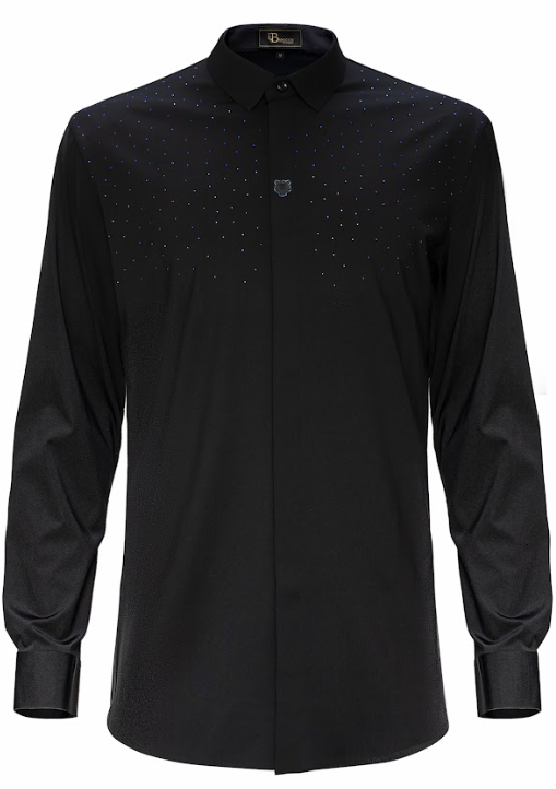 Camisa de vestir con botones Thrill Seeker de manga larga - Negro/Azul Real