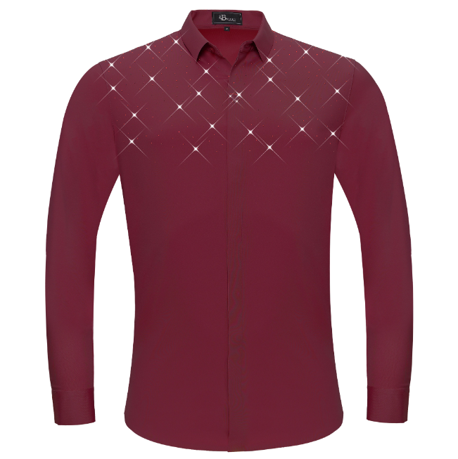 Camisa de vestir con botones Thrill Seeker LS - Vino