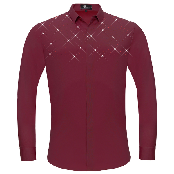 Camisa de vestir con botones Thrill Seeker LS - Vino