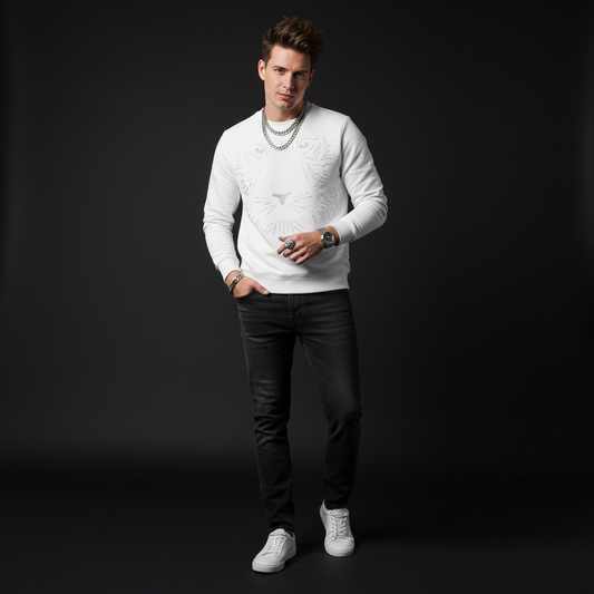 Midnight Roar sweatshirt-WHITE