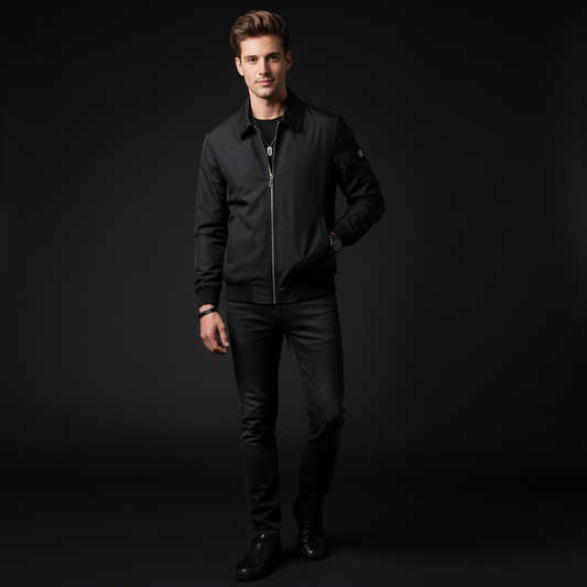 AeroLite Nylon Zip Jacket-BLACK